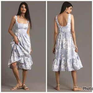 Reformation Blue Floral Midi Dress